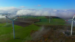 Link to Video | landscape, technology, renewable energy, energy supply, wind farm, umwelt, wind turbine generator system, wind power in Germany, fog, wind power, wind turbine, wind energy, nature, environmental protection, milieu
