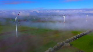 Link to Video | landscape, technology, renewable energy, energy supply, wind farm, umwelt, wind turbine generator system, wind power in Germany, fog, wind power, wind turbine, wind energy, nature, environmental protection, milieu