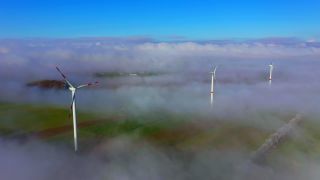 Link to Video | landscape, technology, renewable energy, energy supply, wind farm, umwelt, wind turbine generator system, wind power in Germany, fog, wind power, wind turbine, wind energy, nature, environmental protection, milieu