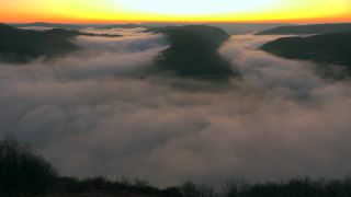 Link to Video | landscape, Cloef, Saarland, natural phenomenon, Germany, fog, Saarschleife, Mettlach, nature