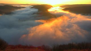 Link to Video | landscape, Cloef, Saarland, natural phenomenon, Germany, fog, Saarschleife, Mettlach, nature