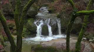 Link to Video | landscape, rock, Schéissendëmpel, water, Luxembourg, waterfall, nature
