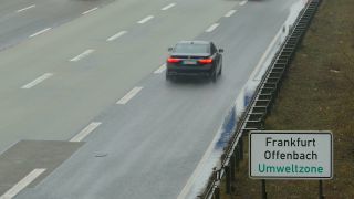 Link to Video | passenger car, traffic sign, road, vehicle, truck, controlled-access highway, Frankfurter Kreuz, transport, thoroughfare, Bundesautobahn 5