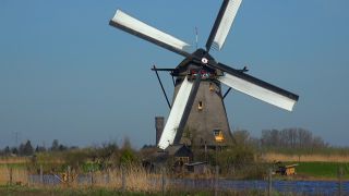 Link to Video | tourist destination, canal, windmill, Netherlands, tourist attraction, Kinderdijk, architectural structure