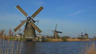 Link to Video | tourist destination, canal, windmill, Netherlands, tourist attraction, Kinderdijk, architectural structure