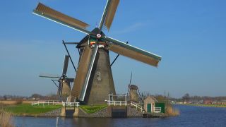 Link to Video | tourist destination, canal, windmill, Netherlands, tourist attraction, Kinderdijk, architectural structure