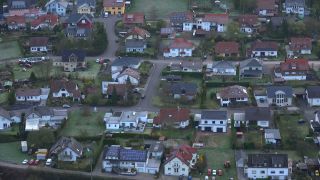 Link to Video | bird's-eye view, Housing Estate, Rhineland-Palatinate, multiple dwellings, Germany, aerial shot, residential location, accommodation, Serrig, residential area, architectural structure