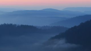 Link to Video | landscape, Saarland, Germany, fog, hill, Mettlach, haze, contre-jour, Mittelgebirge, morning, nature