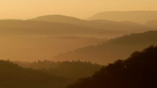 Link to Video | landscape, Saarland, Germany, fog, hill, Mettlach, haze, contre-jour, Mittelgebirge, morning, nature