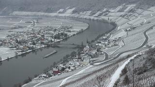 Link to Video | winter, Germany, wine-producing region, season, viticulture, river, Mosel-Saar-Ruwer, snow, Moselle Valley