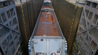 Link to Video | lock, cargo ship, Rhineland-Palatinate, cargo shipping, Saar, maritime transport, Germany, Staustufe Serrig, water transport, river, Serrig