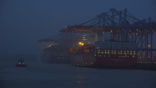 Link to Video | Hamburg, city-state, big city, maritime transport, Elbe, container ship, logistics, port settlement, industry, water transport, mode of transport, sea shipping, port, container terminal, portainer, crate, lake transport, Hanseatic city, transport