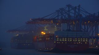 Link to Video | Hamburg, city-state, big city, maritime transport, Elbe, container ship, logistics, port settlement, industry, water transport, mode of transport, sea shipping, port, container terminal, portainer, crate, lake transport, Hanseatic city, transport
