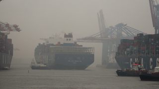 Link to Video | Hamburg, city-state, big city, maritime transport, Elbe, container ship, logistics, port settlement, industry, water transport, mode of transport, sea shipping, port, container terminal, portainer, crate, lake transport, Hanseatic city, transport