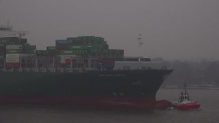Link to Video | Hamburg, city-state, big city, maritime transport, Elbe, container ship, logistics, port settlement, industry, water transport, mode of transport, sea shipping, port, container terminal, portainer, crate, lake transport, Hanseatic city, transport