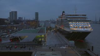 Link to Video | Hamburg, maritime transport, million city, Elbe, Hamburg Cruise Center Altona, cruise, sea voyage, metropolis, port settlement, mode of transport, sea shipping, Port of Hamburg, cruise ship, river, passenger ship terminal, transport, cruise line