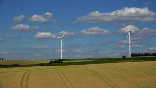 Link to Video | landscape, agriculture, renewable energy, territorial entity, landscape element, field, landform, wind turbine generator system, economic sector, wind power, wind turbine, wind energy, nature