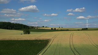 Link to Video | landscape, agriculture, renewable energy, territorial entity, landscape element, field, landform, wind turbine generator system, economic sector, wind power, wind turbine, wind energy, nature