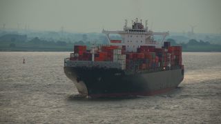 Link to Video | cargo ship, waterway, cargo shipping, maritime transport, Elbe, container ship, logistics, water transport, transport