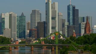 Link to Video | financial centre, Hesse, big city, Main, Frankfurt am Main, high-rise building, Bankenviertel, river, city, Frankfurt Rhine-Main Metropolitan Region