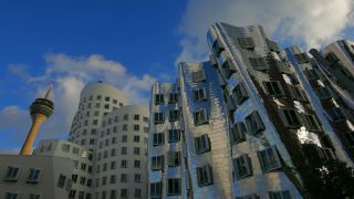 Link to Video | North Rhine-Westphalia, architecture, Düsseldorf, Germany, human-made geographic feature, architectural structure, Neuer Zollhof