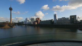Link to Video | North Rhine-Westphalia, big city, Düsseldorf, Germany, Rhine, Düsseldorf Hafen