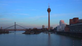 Link to Video | North Rhine-Westphalia, big city, Düsseldorf, Germany, Rhine, Düsseldorf Hafen