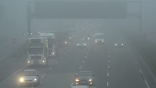 Link to Video | danger, mode of transport, road, fog, transport infrastructure, vehicle, traffic, controlled-access highway, travel, transport