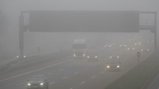 Link to Video | danger, mode of transport, road, fog, transport infrastructure, vehicle, traffic, controlled-access highway, travel, transport