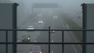 Link to Video | danger, mode of transport, road, fog, transport infrastructure, vehicle, traffic, controlled-access highway, travel, transport