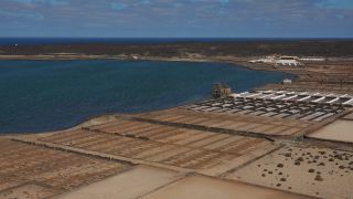 Link to Video | salt production facility, La Hoya, Lanzarote, Salinas de Janubio, Spain, Salz, Canary Islands, Atlantic Ocean