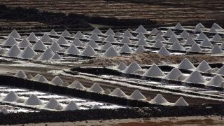 Link to Video | salt production facility, La Hoya, Lanzarote, Salinas de Janubio, Spain, Salz, Canary Islands, Atlantic Ocean