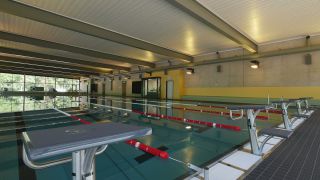 Link to Video | sports venue, swimming place, architecture, swimming pool, swimming center, swimming, indoor swimming pool, leisure facility, water sport, human-made geographic feature, architectural structure