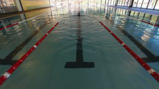 Link to Video | sports venue, swimming place, architecture, swimming pool, swimming center, swimming, indoor swimming pool, leisure facility, water sport, human-made geographic feature, architectural structure