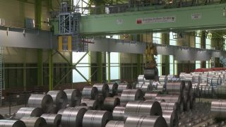 Link to Video | steel coil, steel, metallurgy, metal industry, ferrous metallurgy, steelmaking, production, industrial sector