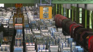Link to Video | steel coil, steel, metallurgy, metal industry, ferrous metallurgy, steelmaking, production, industrial sector