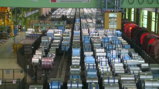 Link to Video | steel coil, steel, metallurgy, metal industry, ferrous metallurgy, steelmaking, production, industrial sector