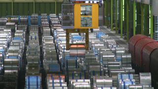 Link to Video | steel coil, steel, metallurgy, metal industry, ferrous metallurgy, steelmaking, production, industrial sector