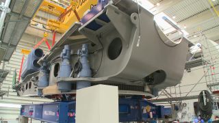 Link to Video | technology, renewable energy, electric generator, hall, industry, wind turbine generator system, alternative energy, wind power, wind turbine, wind energy, production, industrial sector, factory