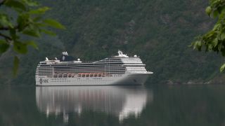 Link to Video | Geiranger, vacation, tourist destination, sea, cruise, leisure, Geirangerfjord, Norway, Scandinavia, Northern Europe, cruise ship, Europe, Nordic countries, tourist attraction, paid time off, UNESCO World Heritage Site, point of interest