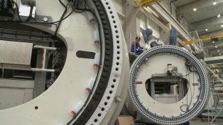 Link to Video | technology, renewable energy, electric generator, hall, industry, wind turbine generator system, alternative energy, wind power, wind turbine, wind energy, production, industrial sector, factory