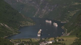 Link to Video | Geiranger, tourist destination, sea, cruise, Geirangerfjord, Norway, Scandinavia, Northern Europe, cruise ship, Europe, Nordic countries, tourist attraction, UNESCO World Heritage Site, point of interest