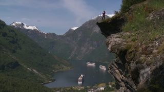 Link to Video | Geiranger, tourist destination, sea, cruise, Geirangerfjord, Norway, Scandinavia, Northern Europe, cruise ship, Europe, Nordic countries, tourist attraction, UNESCO World Heritage Site, point of interest