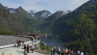 Link to Video | Geiranger, tourist destination, sea, cruise, Geirangerfjord, Norway, Scandinavia, Northern Europe, cruise ship, Europe, Nordic countries, tourist attraction, UNESCO World Heritage Site, point of interest