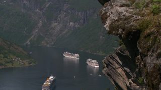 Link to Video | Geiranger, tourist destination, sea, cruise, Geirangerfjord, Norway, Scandinavia, Northern Europe, cruise ship, Europe, Nordic countries, tourist attraction, UNESCO World Heritage Site, point of interest