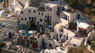 Link to Video | landscape, vacation, tourist destination, Santorini, landscape element, paid leave, Cyclades, physical location, leisure, island, Southern Europe, Aegean Sea, Greece, Europe, Mediterranean Sea, tourism destination, trip, travel, paid time off, Santorin, Aegean Islands