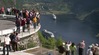 Link to Video | Geiranger, tourist destination, sea, cruise, Geirangerfjord, Norway, Scandinavia, Northern Europe, cruise ship, Europe, Nordic countries, tourist attraction, UNESCO World Heritage Site, point of interest