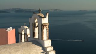 Link to Video | landscape, vacation, tourist destination, Santorini, landscape element, paid leave, Cyclades, physical location, leisure, island, Southern Europe, Aegean Sea, Greece, Europe, Mediterranean Sea, tourism destination, trip, travel, paid time off, Santorin, Aegean Islands