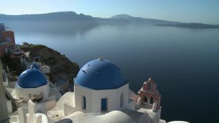 Link to Video | landscape, vacation, tourist destination, Santorini, landscape element, paid leave, Cyclades, physical location, leisure, island, Southern Europe, Aegean Sea, Greece, Europe, Mediterranean Sea, tourism destination, trip, travel, paid time off, Santorin, Aegean Islands