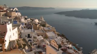 Link to Video | tourist destination, Santorini, sea, Cyclades, North Macedonia, island, Greek Islands, landform, Southern Europe, Aegean Sea, Greece, Europe, Mediterranean Sea, tourism, Mediterranean country, tourist attraction, travel, Mediterranean Basin, point of interest